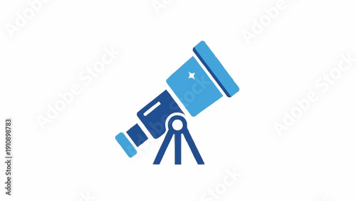 Telescope on a tripod stand.