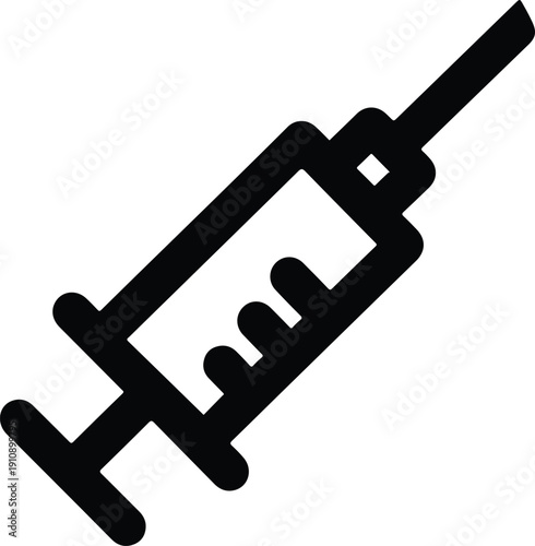 Illustration of a medical syringe, representing healthcare, medicine, and injections for vaccinations and treatments