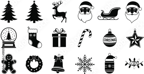 Set of Christmas Icons Vector Graphics