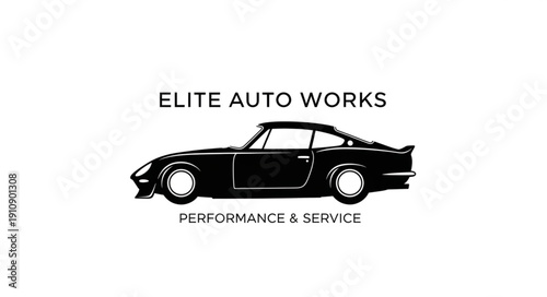 Vintage Car Silhouette Logo Design.