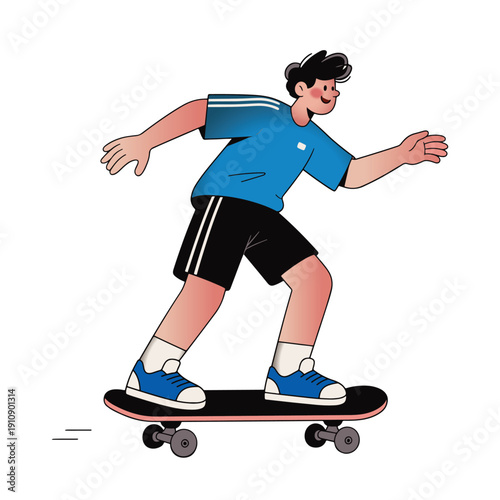 Cartoon sports clothing skateboard