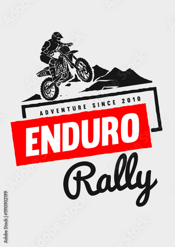 Enduro Rally Motorcycle Typography