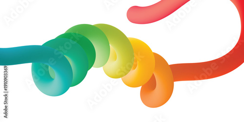 Multicolored swirling curves in a gradient