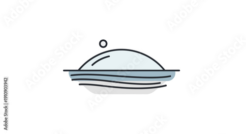 Simple Line Drawing of Serving Dish.