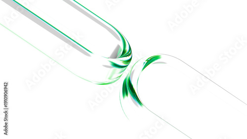 Clean Medical Science 3D Illustration with Green Glass Elements 4K