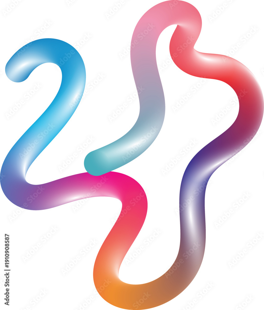 Fototapeta premium Vibrant gradient ribbons intertwined in a dynamic pattern