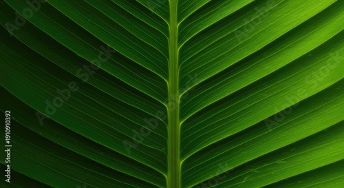 A detailed close-up of lush, vibrant green foliage from a healthy plant, showcasing the intricate natural patterns and textures of the leaf surface ,ecosystem ,abstract ,biodiversity
