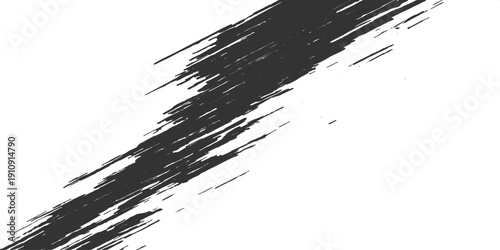 Abstract grunge vector background featuring a dark messy ink splash and vintage paint brush texture with a dirty black splat border element