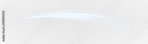 Blue, wave, wind, light, line glowing curved PNG with transparent trail and bright speed effect. PNG Overlay 