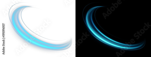  Abstract Light Speed Lines, Glowing Circular Frame and Futuristic Motion Ellipse.Blue Neon Ring Glow Effect