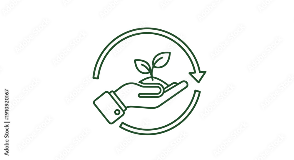 Obraz premium Sprouting plant in a hand.