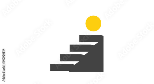 Staircase Leading Upwards to Yellow Sun.