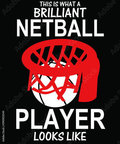 Brilliant Netball Player Typography
