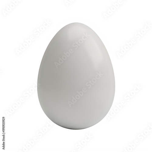 A simple white egg on a plain background