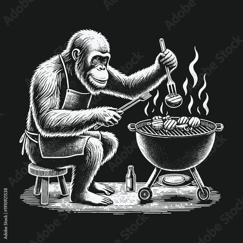 Ape Chef: Grill Master with Culinary Skills.