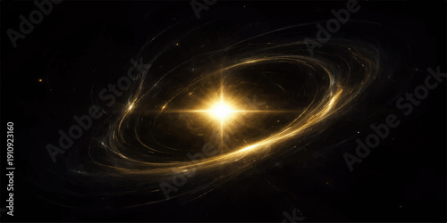 Abstract space background with stars and glowing patterns