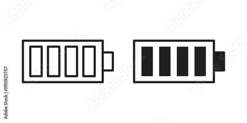 Battery icon illustrations. Pack of vector icons for ui ux