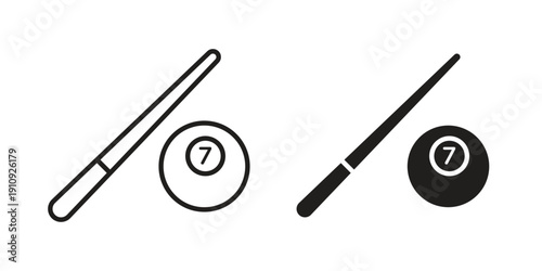 billiards icon illustrations. Pack of vector icons for ui ux