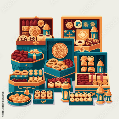 set of different kinds of food