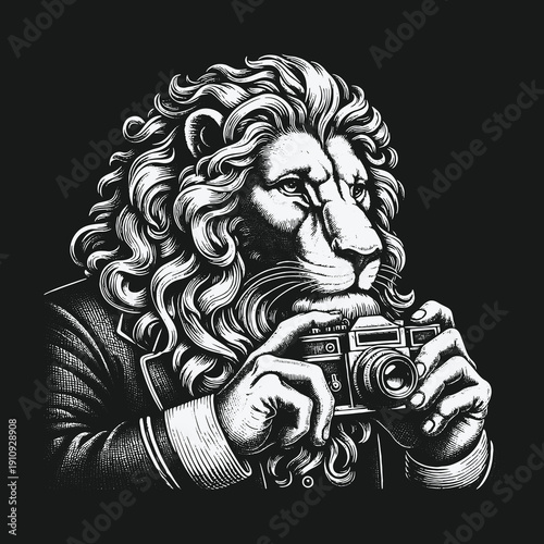 Lion Photographer: Capturing Moments with Style and Finesse in Black and White.