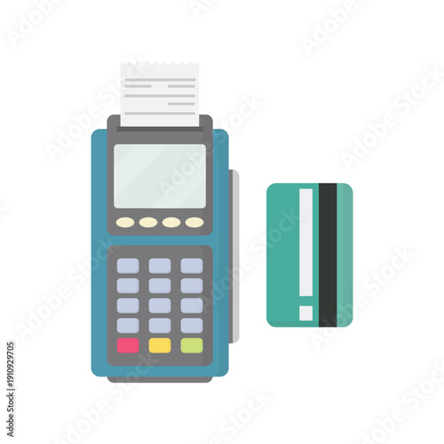 Credit card payment machine vector illustration on a white background