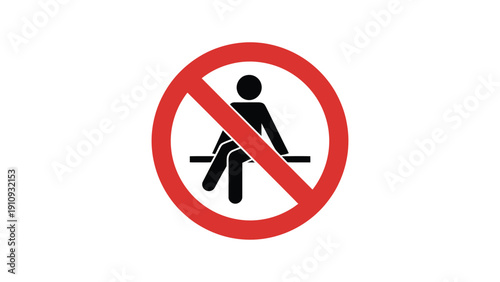 No urinating sign with red prohibition circle and diagonal line isolated on white background, public restroom restriction symbol concept