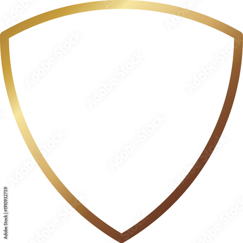 高級感のある盾形のメタルフレーム　ゴールド