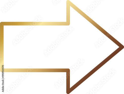 高級感のある矢印のメタルフレーム　ゴールド