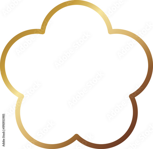 高級感のある梅のメタルフレーム　ゴールド