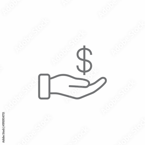 A hand holding a dollar sign symbol representing financial donation or contribution.