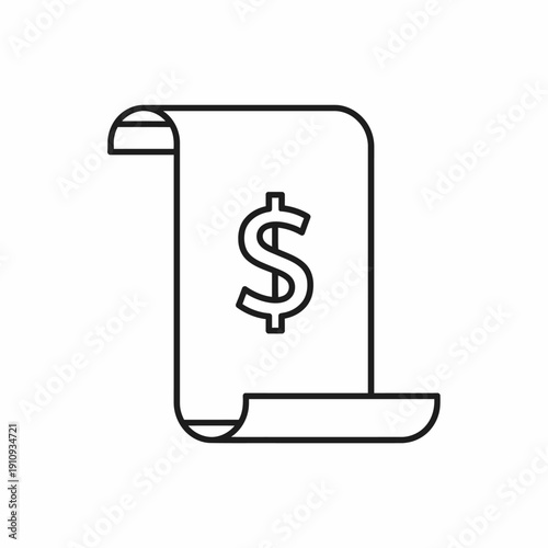 Icon of a document with a dollar sign symbolizing financial or invoice records