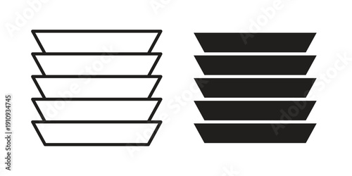 Dishes icon illustrations. Pack of vector icons for ui ux