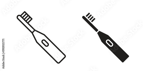 Electric toothbrush icon illustrations. Pack of vector icons for ui ux