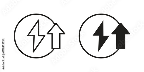 Energy increase icon illustrations. Pack of vector icons for ui ux