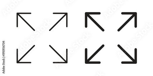 Expand arrows icon illustrations. Pack of vector icons for ui ux