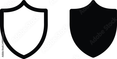 Shield icons for protection and security