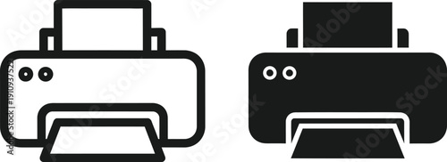 Printer icons in black and white
