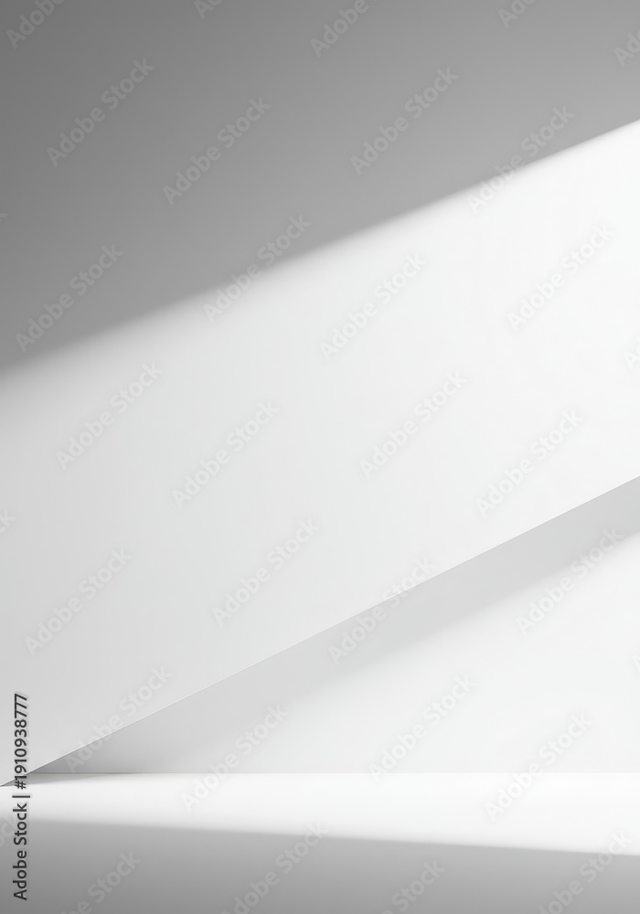 Fototapeta premium Clean minimal white background offering a lot of copy space for creative text or new ideas, representing a fresh start and potential ,blank ,creativity ,sheet