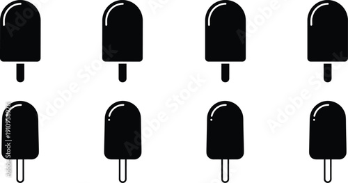 Black and white of six ice cream bars frozen treats dessert 1