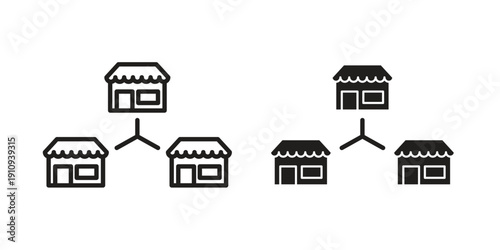 Franchise icon illustrations. Pack of vector icons for ui ux