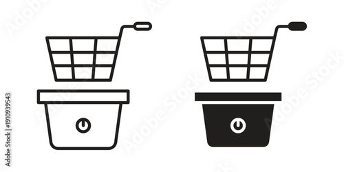 Fryer icon illustrations. Pack of vector icons for ui ux
