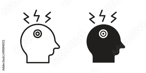 Headache icon illustrations. Pack of vector icons for ui ux