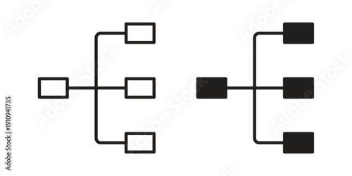 Hierarchical structure icon illustrations. Pack of vector icons for ui ux