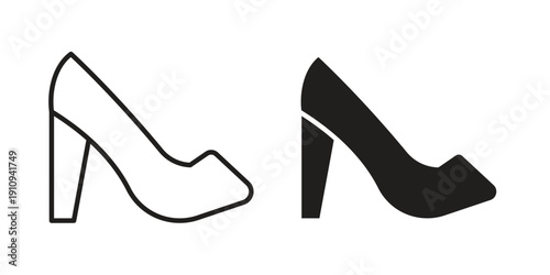 High heel shoes icon illustrations. Pack of vector icons for ui ux