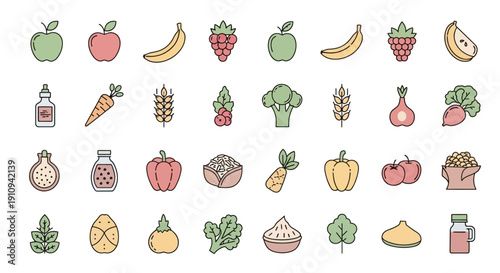 Collection of Various Fruits and Vegetables.