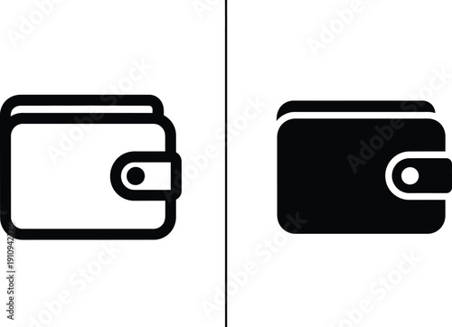 Wallet icons in black and white