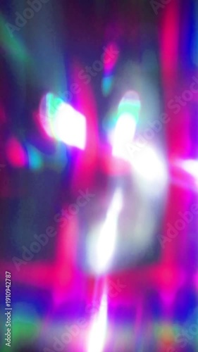 Colorful Vertical Bokeh Light Flash Transition, Abstract Light Motion Through Dark Frames In Colorful Sequence. great for event promo