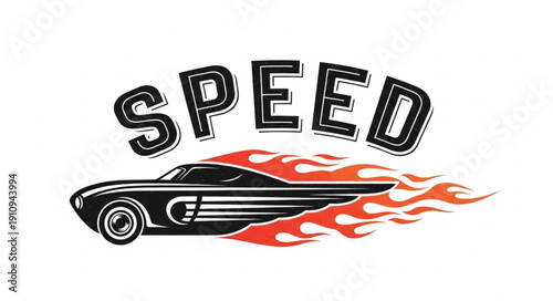 Classic Muscle Car Speed Illustration.