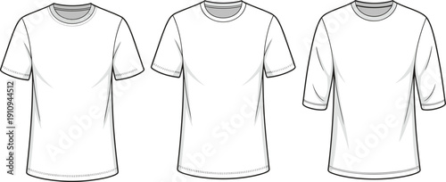White crew neck t shirts in various poses white t shirts short sleeve blank fashion