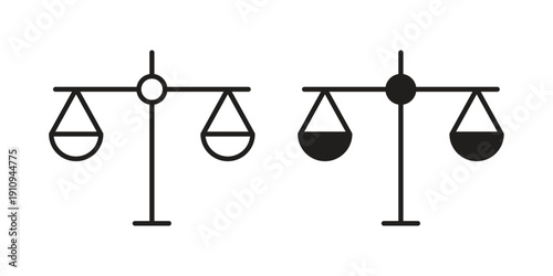 justice balance scale icon illustrations. Pack of vector icons for ui ux